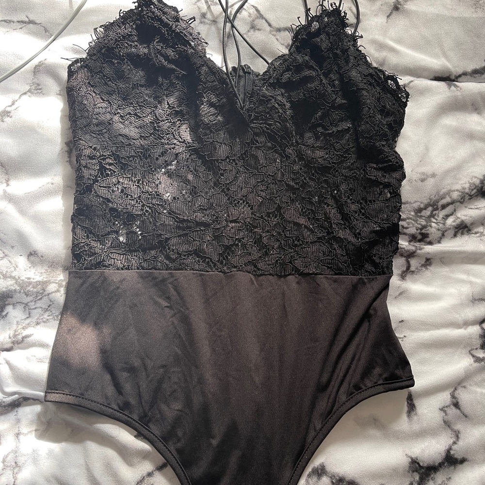 black lace bodysuit
